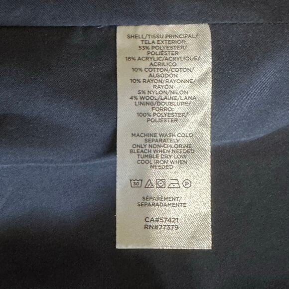 Ann Klein Factory Woven Blazer Jacket Lined Size 8 Navy Black White Tan - Picture 7 of 10